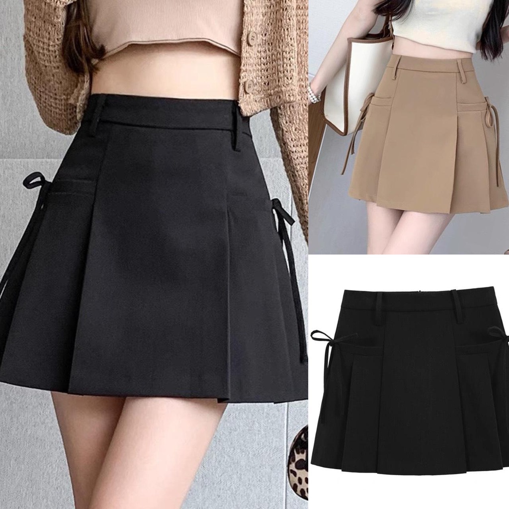 Thời Trang Bigsize Chân Váy Có Lót Trong Đính Nơ Vải Cotton Lạnh Cao Cấp 50 - 100Kg
