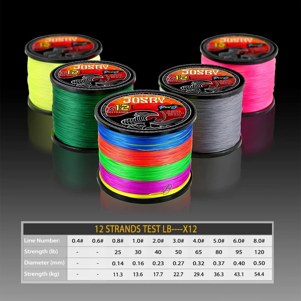 Josby Cuộn Dây Câu Cá 12 / 9 Sợi Bện 300m 500m 100m Chất Lượng Cao