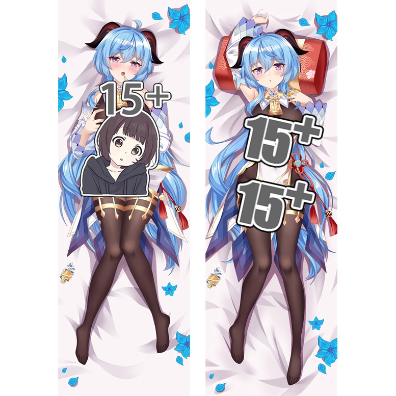 Dakim Sakura Vỏ Gối Ôm Cơ Thể Tùy Chỉnh Họa Tiết Hoạt Hình anime genshin keqing and ganyu game