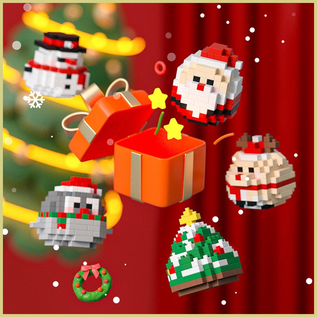 Khối Xây Dựng Trang Trí Giáng Sinh Phát Triển santa claus claus snowman Trò Chơi Xây Dựng Cổ Điển aseavn aseavn