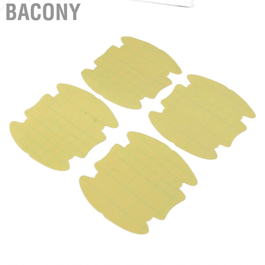 Bacony 4PCS Car Door Bowl Protective Film Transparent Scratch Resistant Adhesive TPU Exterior Accessory