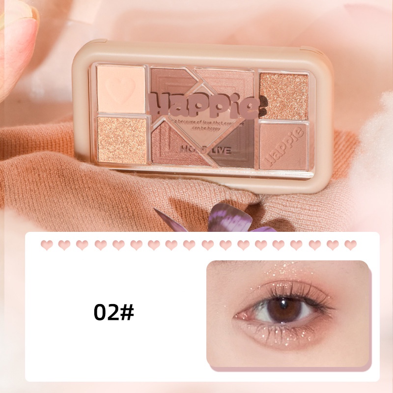 Bảng Phấn Mắt Hold Live 9 Ô Happie lấp lánh YR