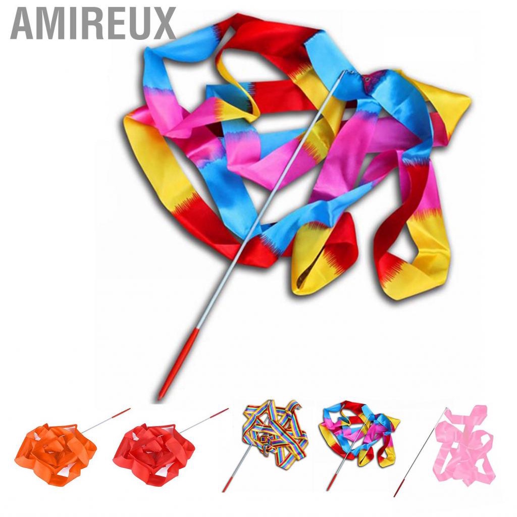 Amireux Gymnastics Streamers  Good Toughness 4m Nylon Dance Ribbons for Competition
