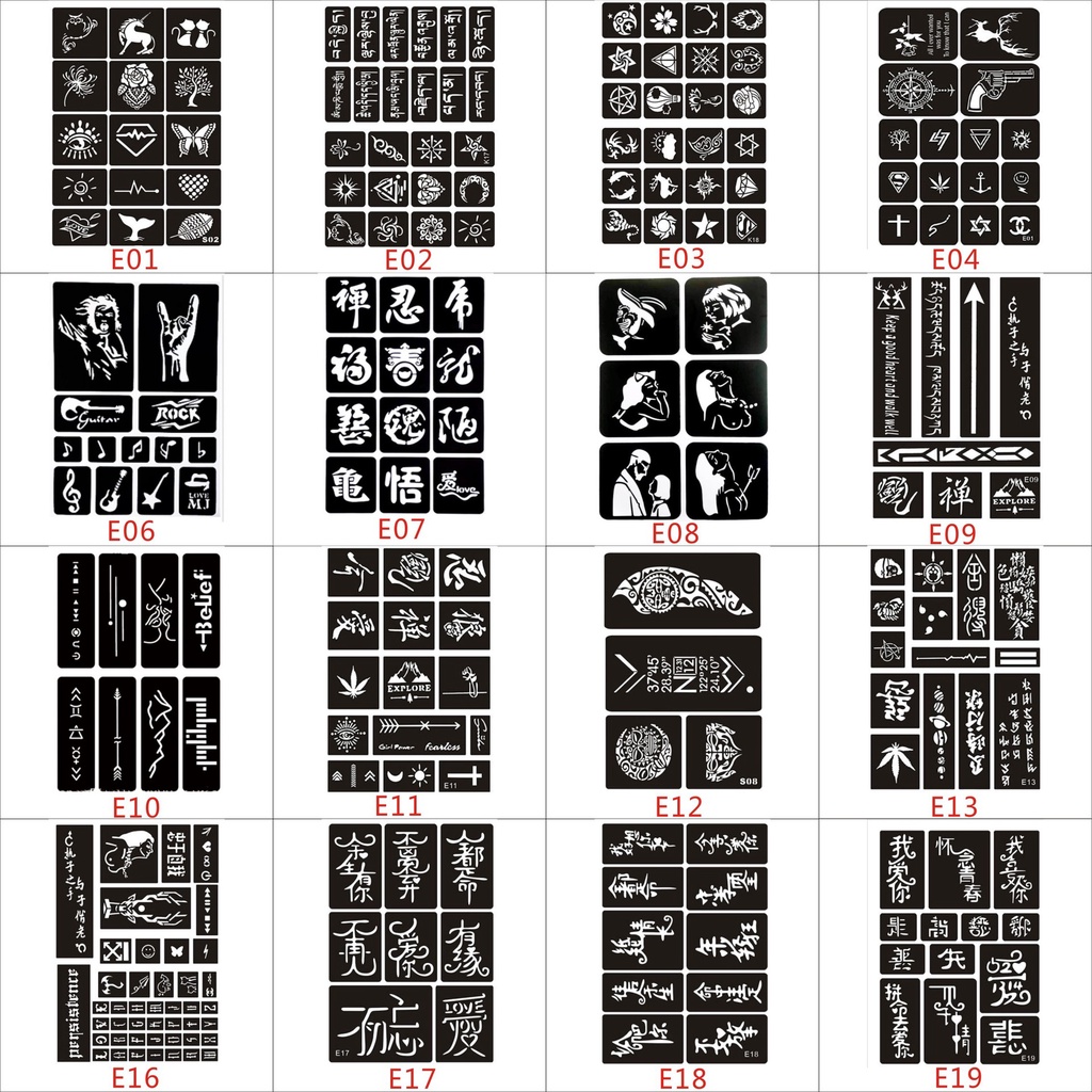 Miếng dán hình xăm rỗng mẫu hình xăm cá tính hoa Stickers phim hoạt hình 3d hình xăm Stickers