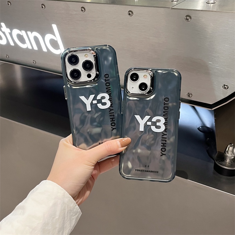 Ốp Điện Thoại Cứng Mạ Điện Hình Sóng Nước y-3 Cho iphone 14 / 13 / 12 pro max / 13pro / 12pro / 12 / iphone 15 / 14 pro max