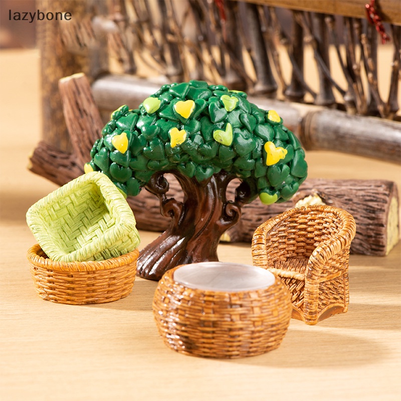 Giỏ Tre Mini Đựng Đồ Nội Thất Trang Trí Nhà Búp Bê Tỉ Lệ 1 / 12