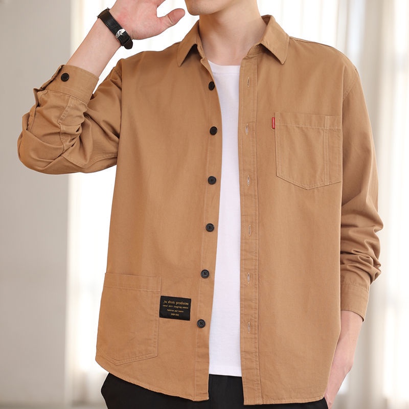 Áo Sơ Mi Màu Sắc Đơn Giản Phong Cách Nhật Bản Cho Nam