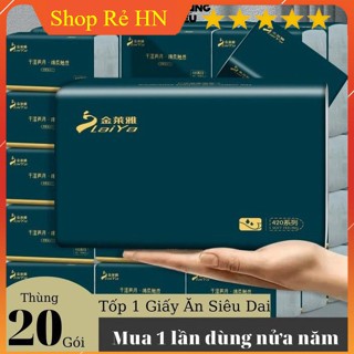 Thùng 20 Gói Giấy Ăn Rút Zhongxing 4 Lớp 160x175mm Nội Địa Trung Mềm Mịn Dai (Bao Nước Không Rách)
