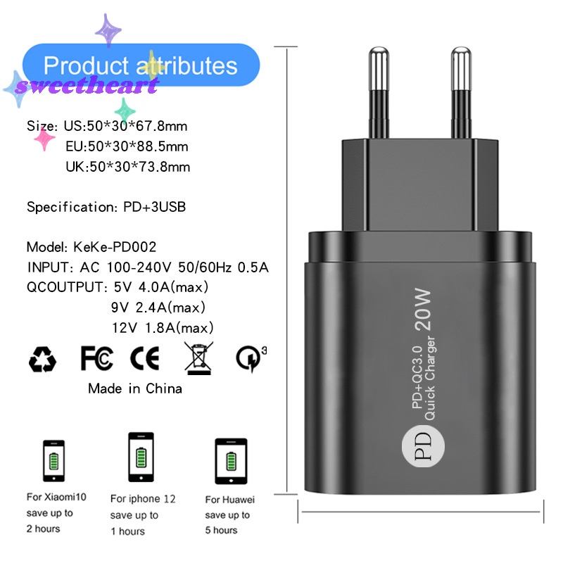 Củ Sạc Nhanh super si 20w usb c Cho iphone 13 type c qc 3.0 pd