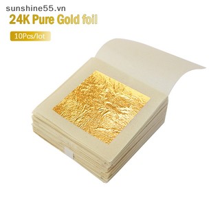Set 10 lá vàng 24k dùng trang trí bánh kem diy vn