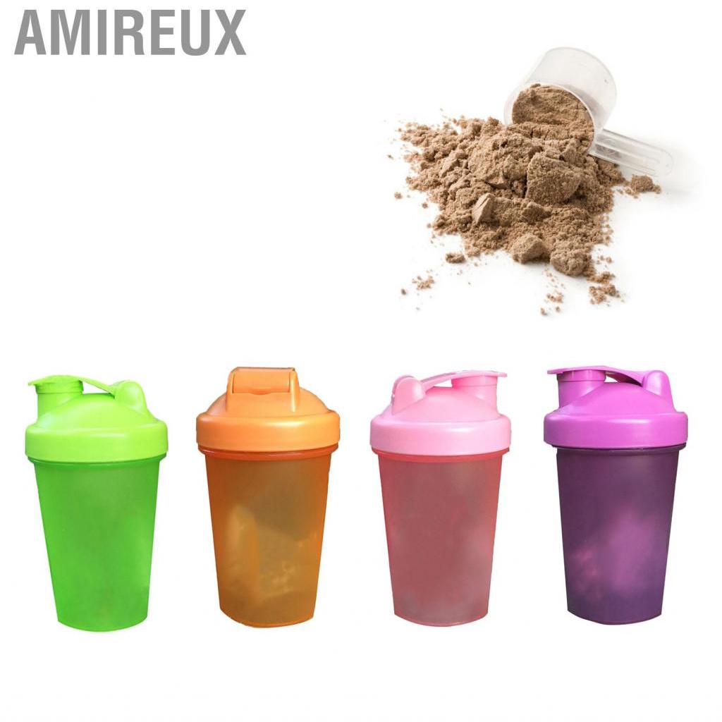 Amireux Protein Powder Shaker Cup PP Bottle with Stainless Steel Ball for Mixing 500ml