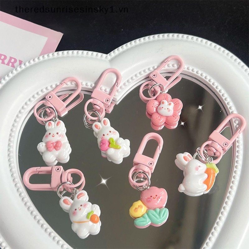 #TSVN # Móc Chìa Khóa resin Hình Thỏ Cà Rốt Hoạt Hình Dễ Thương Dành Cho Bạn Nữ / Trẻ Em.