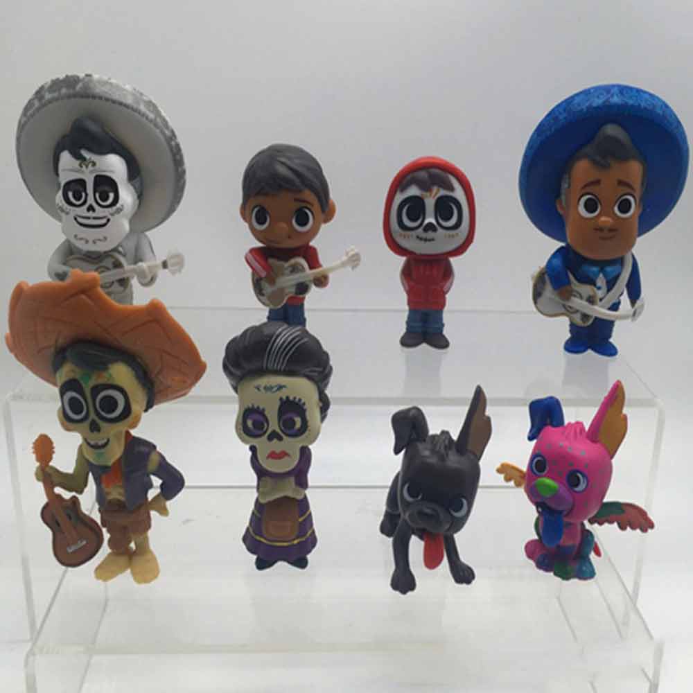 8pcs Dream Ring Travel Notes Handmade Model Coco Movie Character Toys Children's Toys