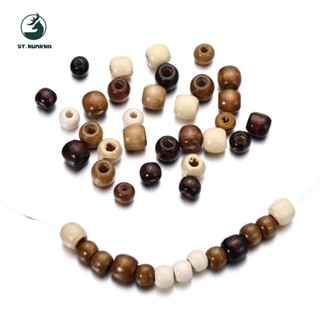 St. kunkka Set 100 Hạt Gỗ Tròn Màu Nâu Dùng Làm Trang Sức diy