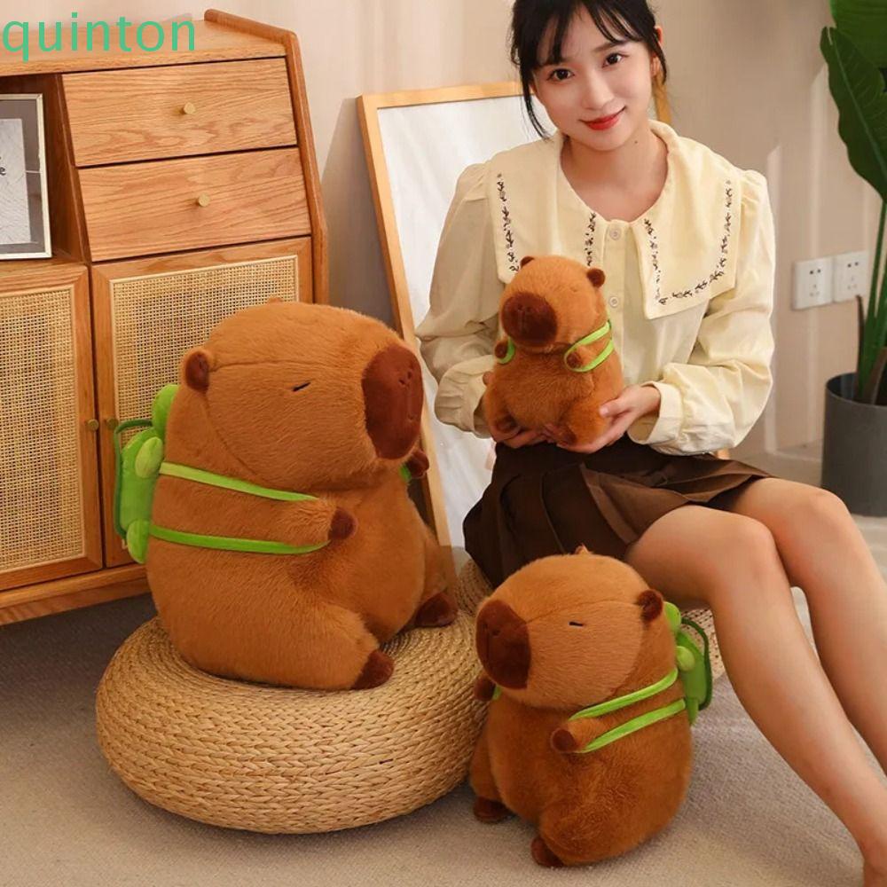 Shanhai Búp Bê Nhồi Bông capybara Hatybara capybara Hình Rùa Kèm Ba Lô Vải Mềm Mại