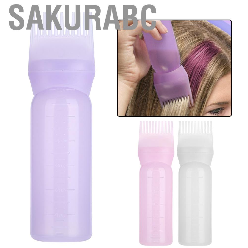 Sakurabc 160ml Hair Dyeing Bottle Brush Shampoo Color Oil Comb Applicator Tool P HPT