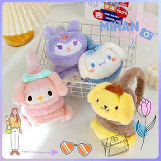 Mihan1 Nút Bịt Tai Bằng Vải Bông Dày Dặn Chống Gió Hình kuromi melody Hoạt Hình Cho Nữ