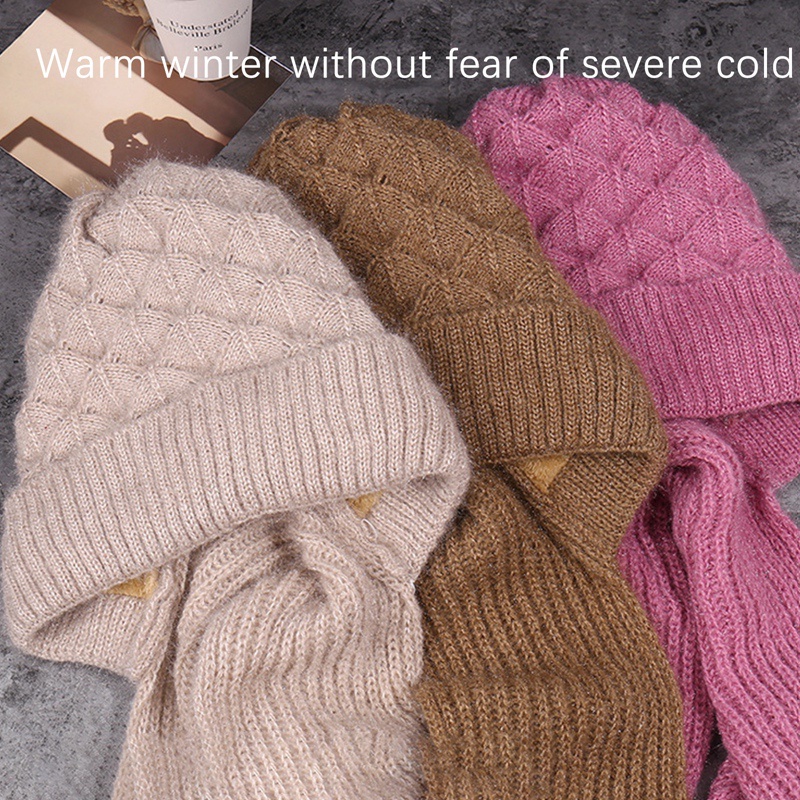 Ht Mũ Dệt Kim Che Tai Chống Gió Mùa Đông 2 Trong 1 Cho Nữ