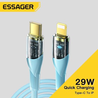  Essager Dây Cáp Sạc Nhanh usb Loại c Cho ip14 13 12 pro max pd 29w mbk 