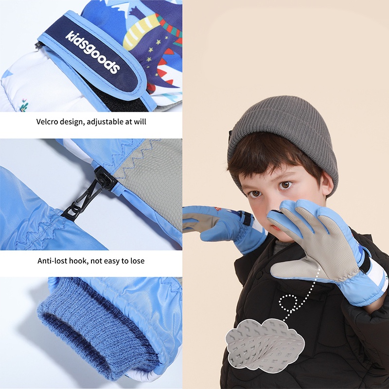 Ht Găng Tay Trượt Tuyết / Trượt Tuyết Giữ Ấm Chống Gió Mùa Đông Cho Trẻ Em