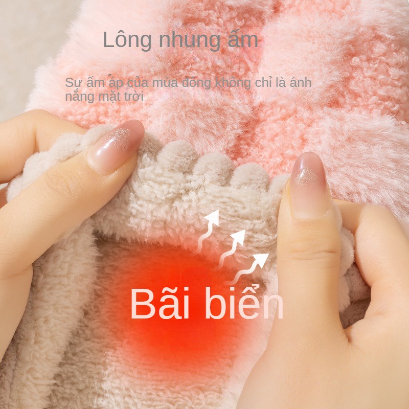 ZIMAHO❤ Dép Bông Đi Trong Nhà Đế Dày Giữ Ấm Mùa Thu Đông Cho Cặp Đôi