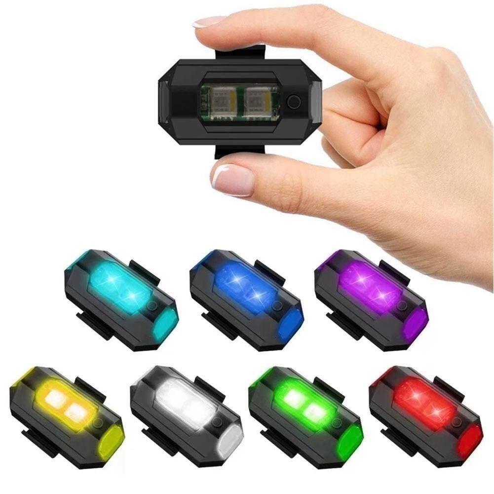 Đèn LED Nhấp Nháy Nhiều Chế Độ Màu Gắn Đôi Xe Máy Cảnh Báo