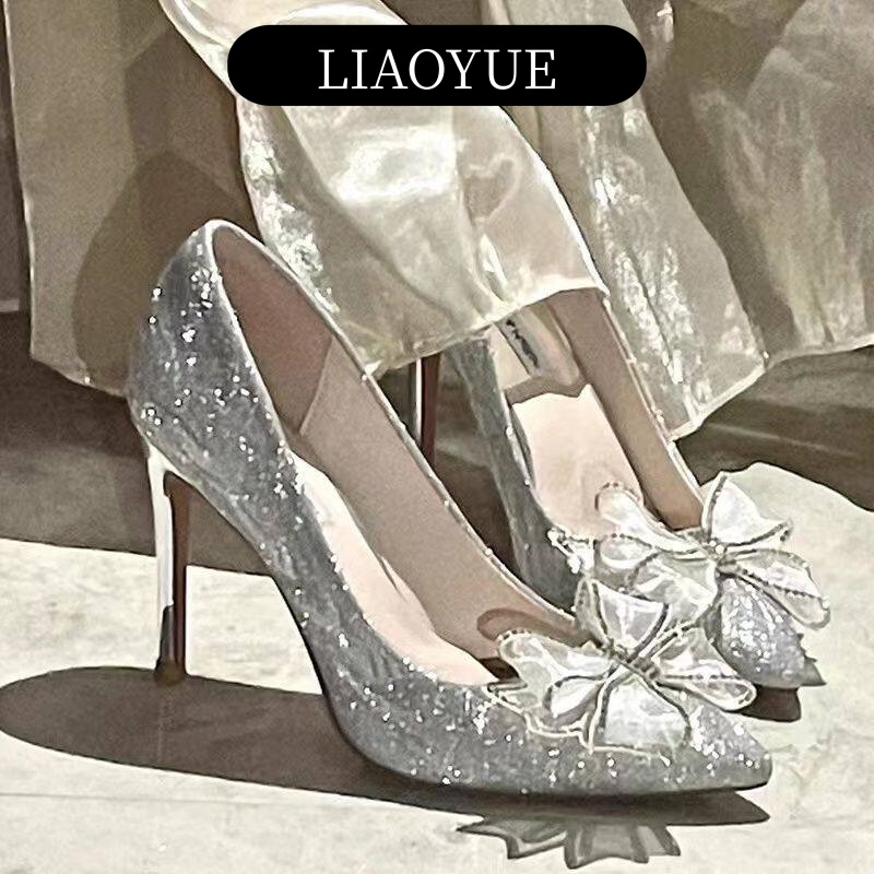 LIAOYUE giày cao gót nữ 2023 HOTSALE bít mũi đính tinh thể 2023NEW BK20Z23051101