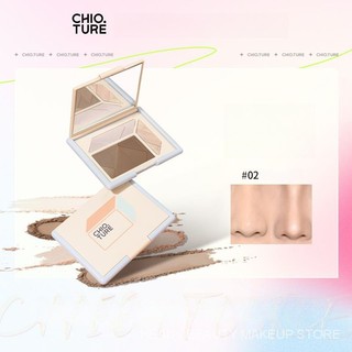 CHIOTURE Four-Color Highlight Repair Makeup Palette Female Shadow Nose Shadow Matte Highlight Brightening Tear Groove French Pattern 1TPT