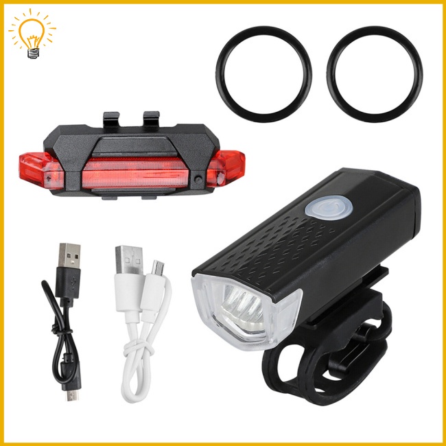 Bộ Đèn Pha led usb Kèm Sạc Chuyên Dụng Cho Xe Đạp Leo Núi