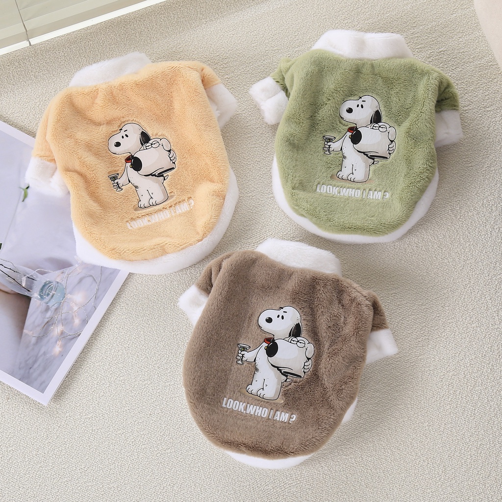 Áo hoodie Giữ Ấm In Họa Tiết Chó snoopy Dễ Thương Thời Trang Thu Đông Cho Thú Cưng