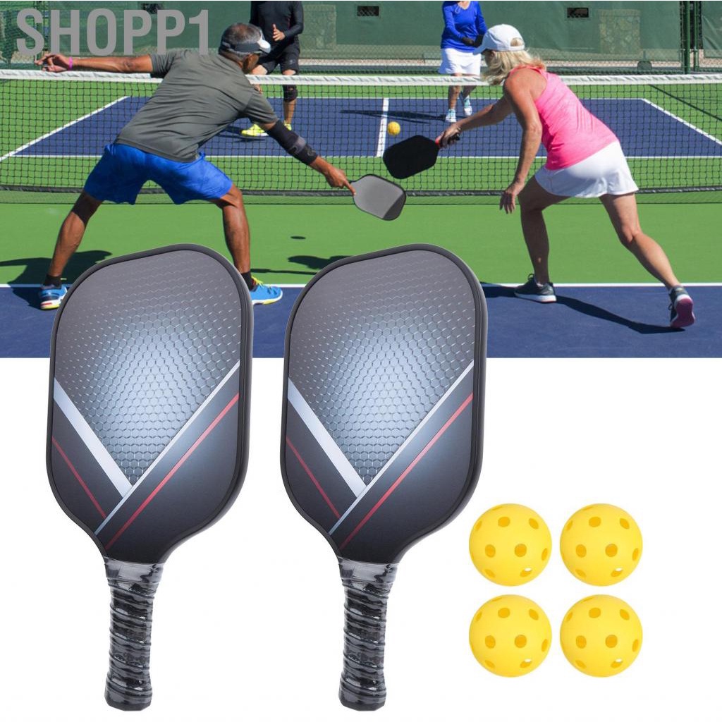 Shopp1 1Set Portable Pickleball Paddle Set Lightweight Racket Ball Kit With