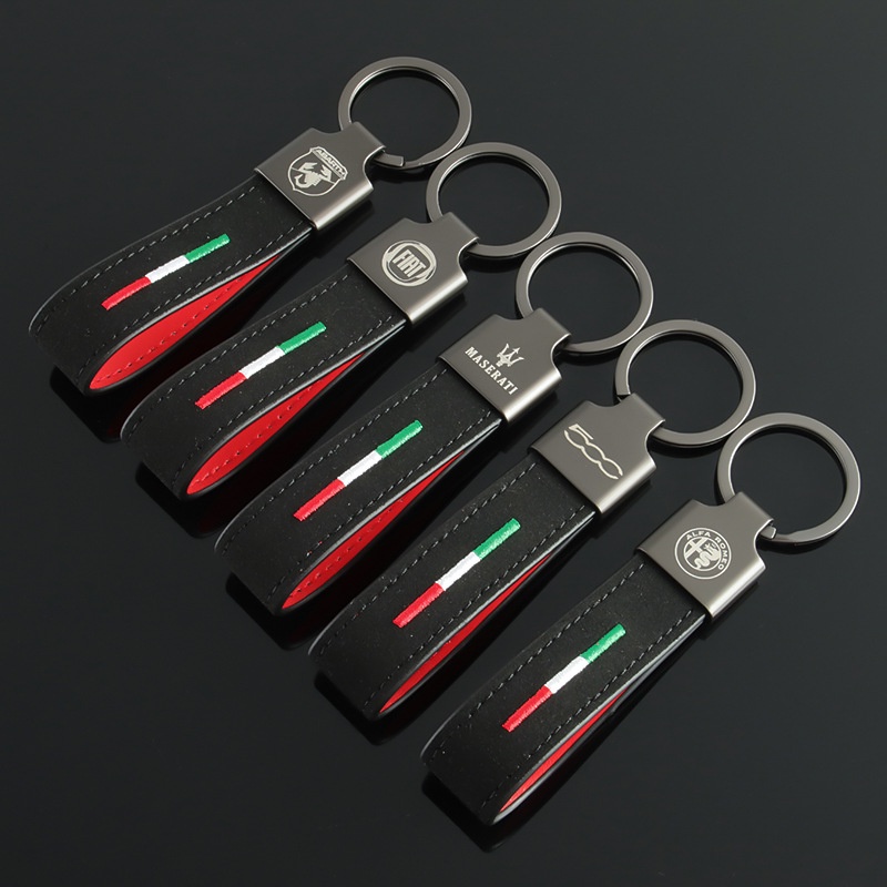 Móc Chìa Khóa Bằng Da Lộn Cho fiat 500 abarth logo zerocento 1100 Scorpion