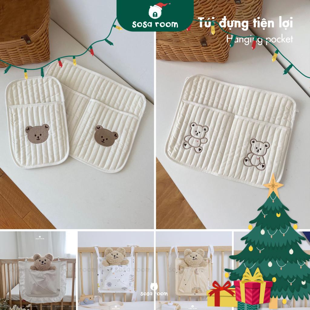 Túi treo thành cũi, giường cho bé, túi đựng đồ, túi xe đẩy