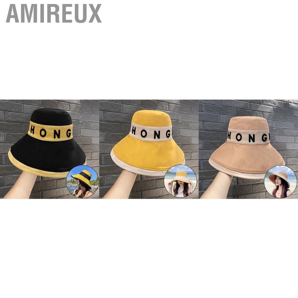 Amireux Sun Hat  Cotton Reversible Bucket Adorable Design UV Protection for Beach Girl