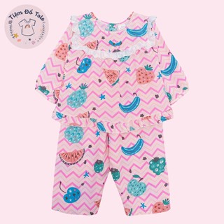 |8-38kg| Bộ tole lanh ren tay dài quần dài bé gái, đồ bộ bé gái ,đồ bộ mặc nhà,đồ ngủ bé gái Tiemdotoleanthy Len