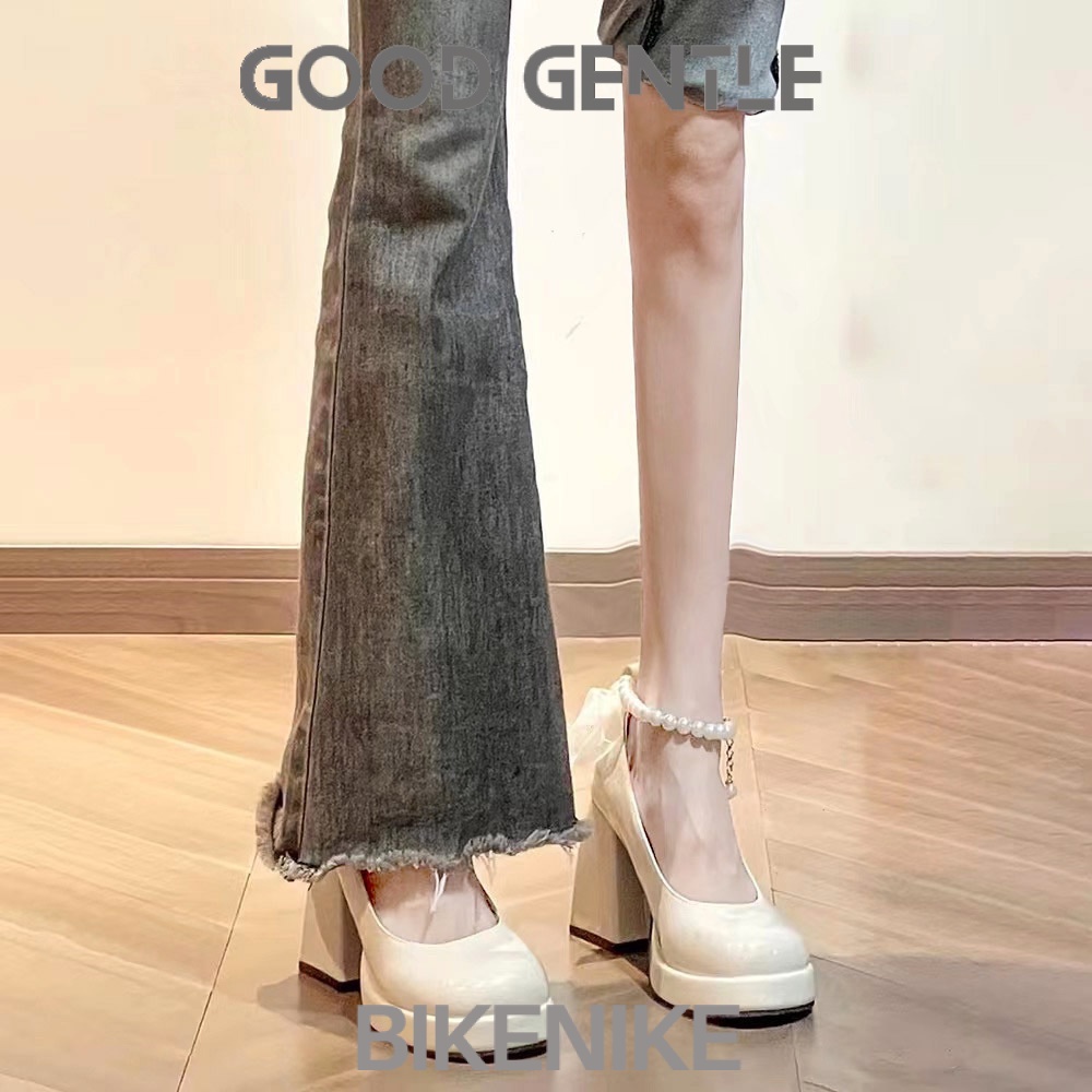 BIKENIKE Giày búp bê giày nữ 2023 NEW Mùa hè Vintage England phong cách thiết lập Mary Jane đơn giày23073140