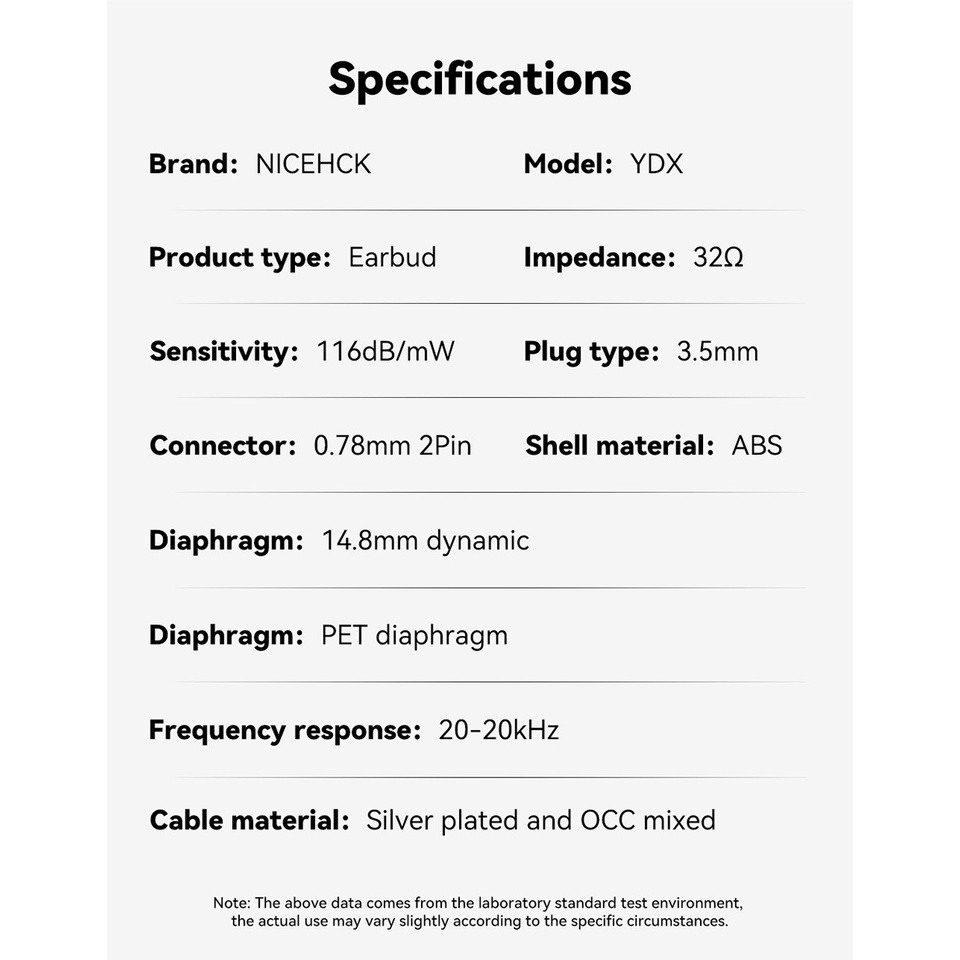 Nicehck Tai Nghe Chơi Game ydx 14.8mm 0.78mm 2pin Chất Lượng Cao