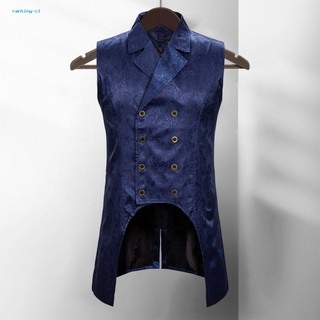 Áo vest Ôm Dáng Hai Dây Hai Hàng Nút Phong Cách retro Trung Hoa Cho Nam Thời Trang