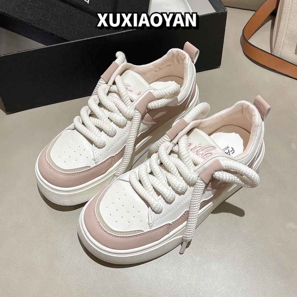 XUXIAOYAN Giày Thể Thao Nữ đáy phẳng Đế Siêu Nhẹ Thoáng Khí Retro Thời Trang Thiết Kế Mới Cho Nữ 33Z080422