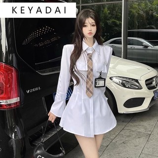 KEYADAI Chic váy nữ Đầm Body Cho thời váy Korean Vintage Hàn Phong Comfortable WLQ2393HGS 52Z231229