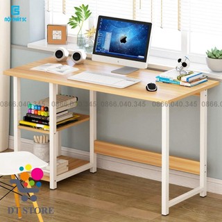Bàn làm việc kích thước 1,2m &1m chân sắt mặt gỗ có giá sách cao cấp lắp ghép dễ dàng phù hợp mọi không gian