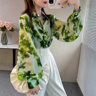 Áo Sơ Mi Dài Tay Nữ Thời Trang Rời Hoa Phong Cách Hàn Quốc Cổ Điển Hàng Đầu Mới