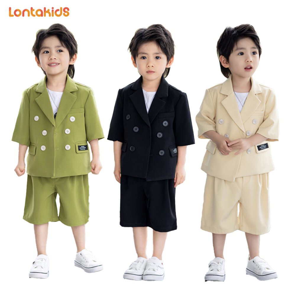 Bộ Trang Phục 3 Món Gồm Áo Khoác + Quần Dài + Vòng cổ Cho Bé Trai 1-11 Tuổi