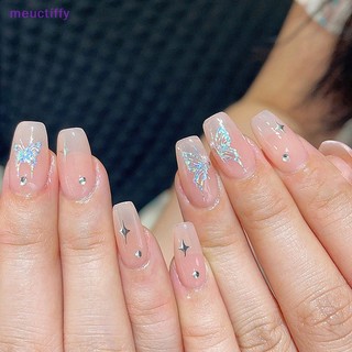 Miếng Dán Trang Trí Móng Tay Hình Bướm Màu Laser Cực Quang