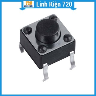Nút nhấn 4 chân 6x6x5mm (đen 1 chiếc)