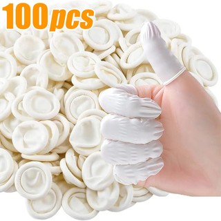 Set 100 Găng Tay Cao Su Latex Co Giãn Chống Trượt Bảo Vệ Ngón Tay Đa Năng Dùng Một Lần