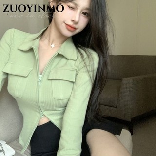 ZUOYINMO áo phông áo thun nữ croptop baby tee Vintage Trendy Korean Fashion WTX23A0Q3P 2Z240112