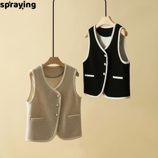 Spraying gile áo áo+vest+nữ vest set nữ cổ xưa Fashion fashionable cozy WMJ2410CT2 2Z240112