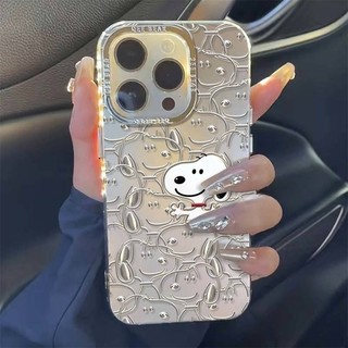 ốp iphone 11/12/13/14/15 Pro Max anime Snoopy chống sốc bạc Case For ốp lưng iphone 11,12,13,14,15,11PM,12PM,13PM,14PM,15PM