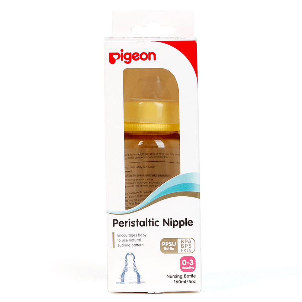 Bình sữa cổ hẹp nhựa PPSU Pigeon 160ml - Vàng